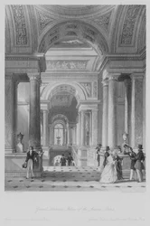 Große Treppe, Louvre-Palast, Paris (Stich)