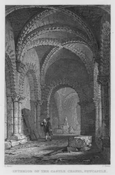 Innenansicht der Schlosskapelle, Newcastle (Stich)