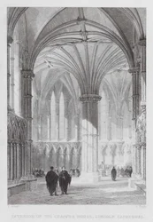 Innenraum des Kapitelsaals, Lincoln Cathedral (Gravur)
