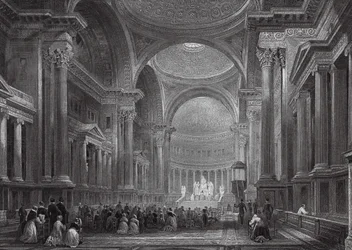 Innenraum der Madeleine, Paris (Gravur)