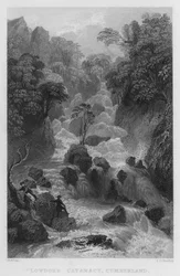 Lowdore Wasserfall, Cumberland (Stich)