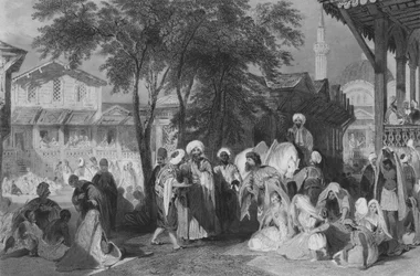 Der Aurut-Basar oder Sklavenmarkt, Konstantinopel (Gravur)