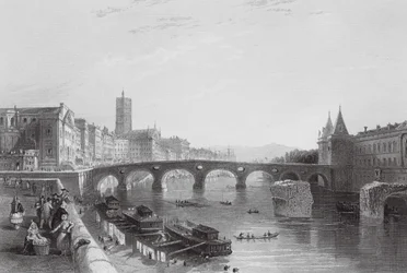 Die Brücke von Toulouse (Gravur)