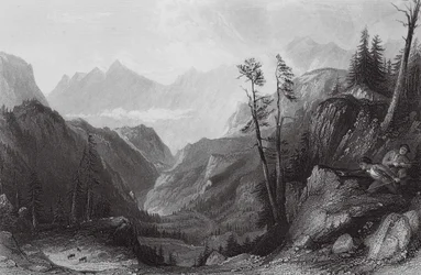 Der Col de Tortes, Jagd auf den Izoid (Gravur)