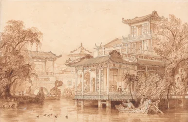 Das Haus eines chinesischen Kaufmanns nahe Kanton
