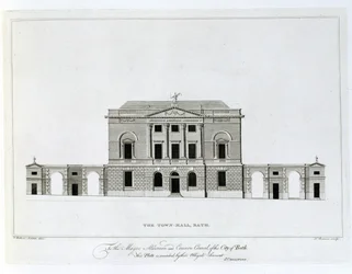 Das Rathaus, Bath, graviert von T. Bonnor