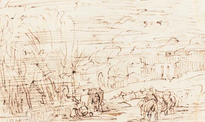 Figuren in einer Landschaft [Rückseite]