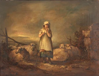 Mädchen aus Gloucestershire hütet Schafe