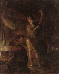 Szenen aus William Cowpers Die Aufgabe, ein Junge spannt einen Bogen, 1785