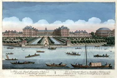 Ansicht des Royal Hospital in Chelsea und der Rotunde in den Ranelagh Gardens, London, 1751