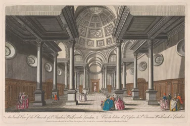 Innenansicht der Kirche St. Stephen, Walbrooke, London