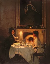 Ein Besucher, Kerzenlicht und Tee