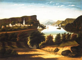 Lake George und das Dorf Caldwell, ca. 1850er Jahre