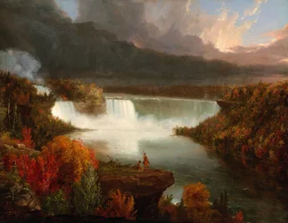 Entfernter Blick auf die Niagarafälle