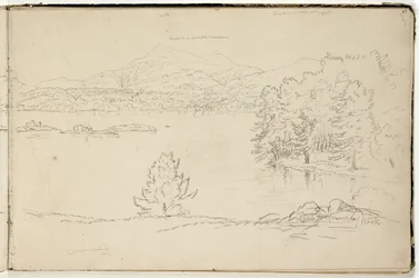 Hoosick oder Saddle Mountain und See bei Pittsfield, ca. 1832