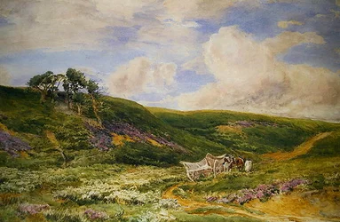 Landschaft mit Karren
