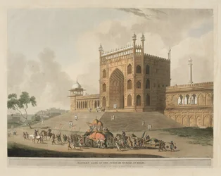 Östliches Tor der Jummah Musjid in Delhi