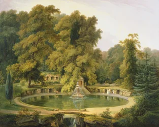 Tempel, Brunnen und Höhle im Sezincote Park