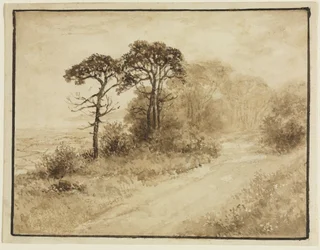 Landschaft mit gewundener Straße