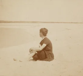 Mary Macdowell am Strand, Manasquan, New Jersey