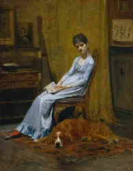 Die Frau des Künstlers und sein Setter-Hund, ca. 1884-89