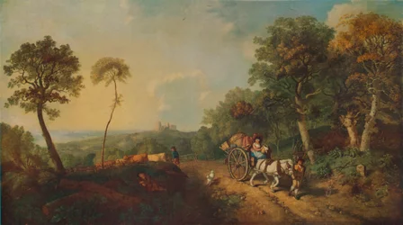 Landschaft mit Marktwagen, 18. Jahrhundert, 1935