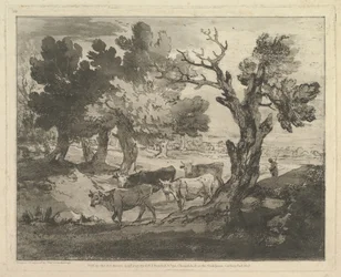 Waldlandschaft mit Hirten und Kühen, 1. August 1797