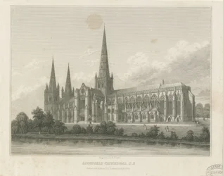 Lichfield Cathedral - Südostansicht: Gravur