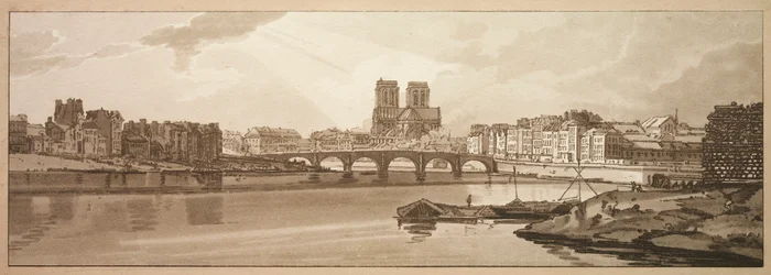 Auswahl von zwanzig der malerischsten Ansichten in Paris: Blick auf Pont de la Tournelle & Notre Dame vom Arsenal