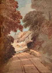 Gasse und Hütten, ca. 1800