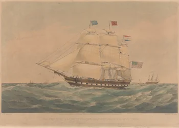 Das New York und London Paket-Schiff 