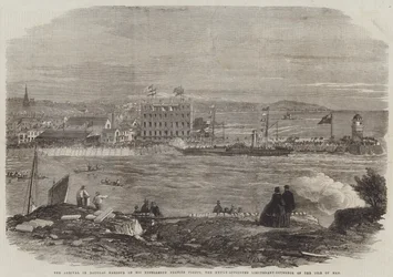 Die Ankunft von Seiner Exzellenz Francis Pigott, dem neu ernannten Vizegouverneur der Isle of Man, im Hafen von Douglas