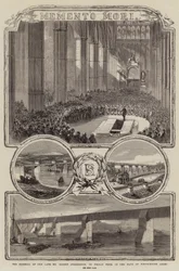 Die Beerdigung des verstorbenen Mr. Robert Stephenson, am Freitag in der Woche, im Hauptschiff der Westminster Abbey