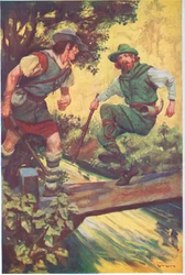 In einem unglücklichen Moment rutschte er auf den Holzbrettern aus