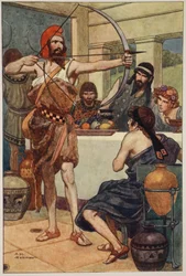 Odysseus bestraft die Freier