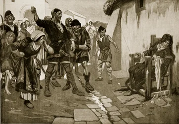 Der Schandstuhl in normannischer Zeit, Illustration aus 