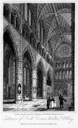 Innenansicht der Dichterecke, Westminster Abbey, London, 1817