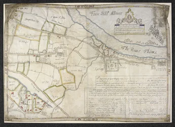 Plan von Faux Hall [jetzt Vauxhall] Herrenhaus, in Lambeth, Surrey