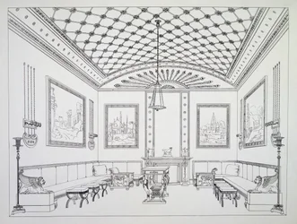Salon, Illustration aus Household Furniture and Interior Decoration