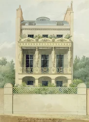 Ansicht der Rückseite des Hauses von Henry Phillip Hope in Richtung Hyde Park in Seymour Place, 1818
