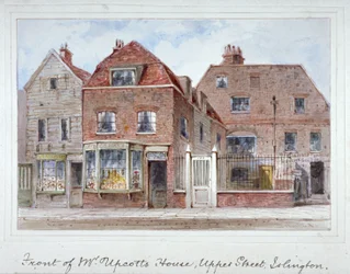 Vorderansicht von Mr. Upcotts Haus, Upper Street, Islington, London
