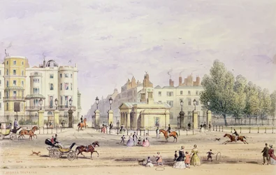 Grosvenor Gate und die neue Lodge, 1851