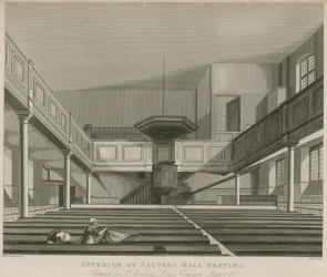 Innenansicht des Salters Hall Meeting, gelegen in St Swithins Lane, Cannon Street, London