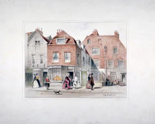 Mr. Upcotts Haus und Figuren in der Upper Street, Islington, London