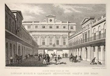 N.W. Ansicht des London Horse and Carriage Repository, Gray