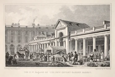 Die NW-Fassade des neuen Covent Garden Market, aus 