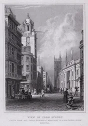 Ansicht in der Corn Street, Castle Bank, All Saints, Exchange, St. Werburgh