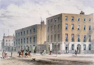Ansicht des Soho Square und der katholischen Kapelle, 1850