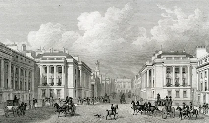 Waterloo Place und ein Teil der Regent Street, veröffentlicht 1828