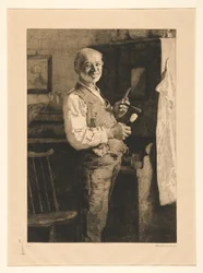 Ohne Titel [Mann bereitet sich auf die Rasur vor]